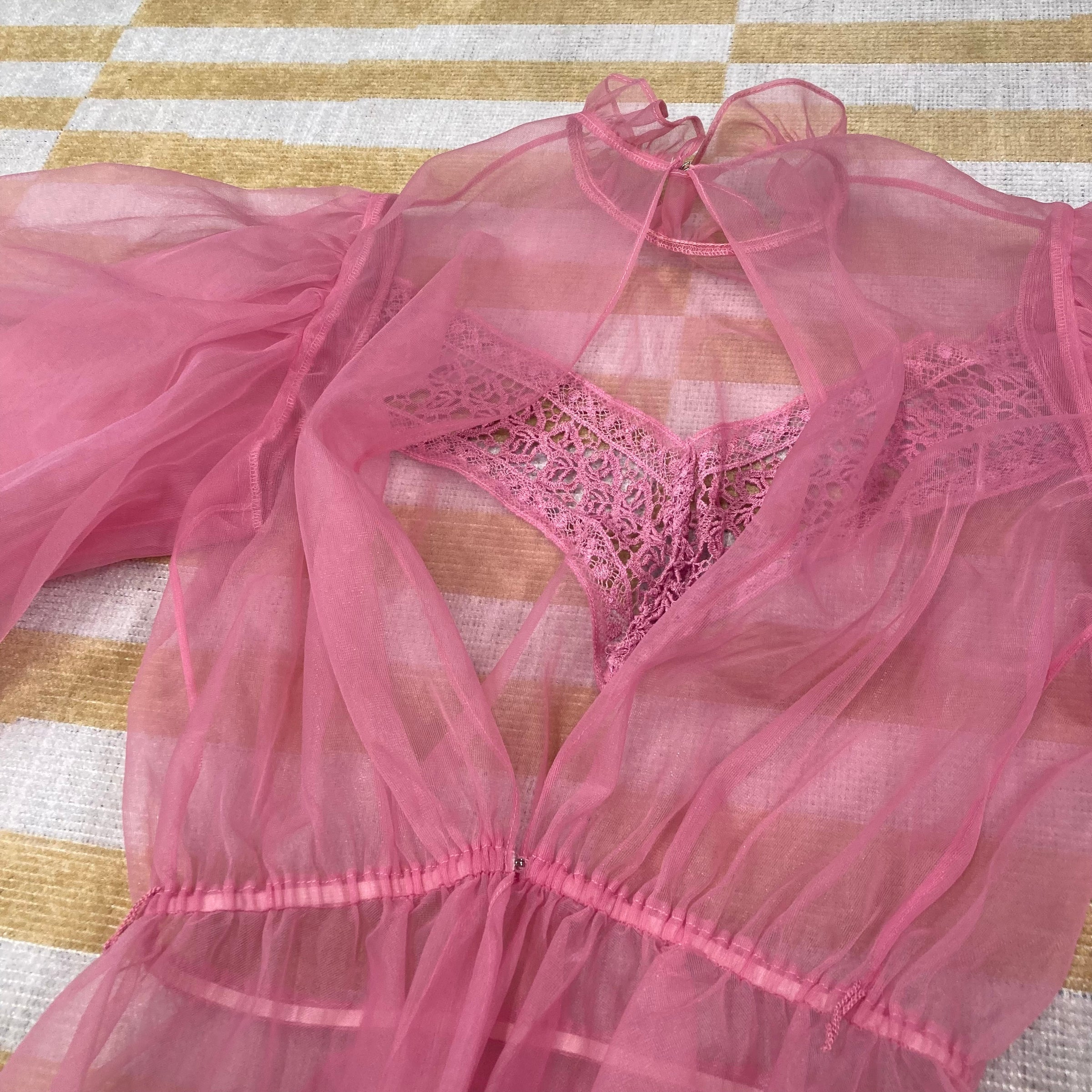 超美品！Acka sheer flare blouse pink kids］sheer over flare blouse – Acka online store