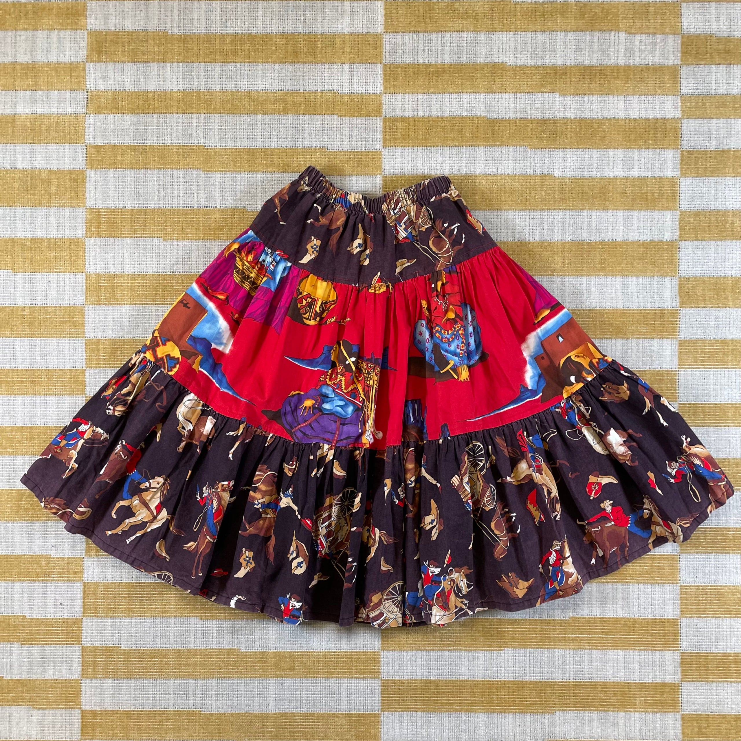 Vtg Scrap Retro Mod Petticoats Pantaloons Pink Orange Fabric Roth